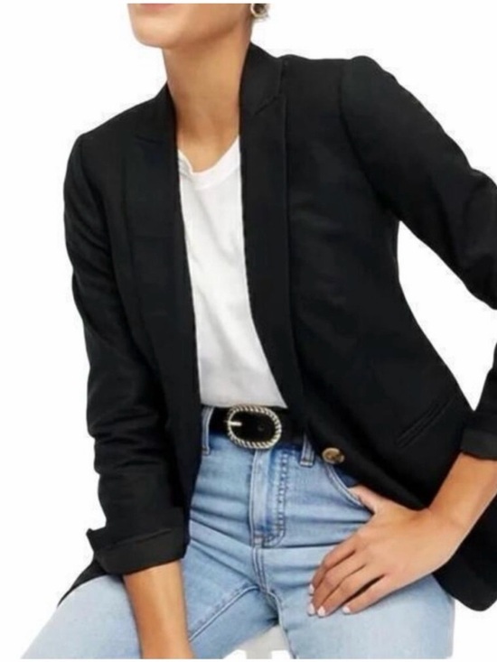 J. Crew Jackets & Blazers - J. Crew Black Linen Women's Blazer
